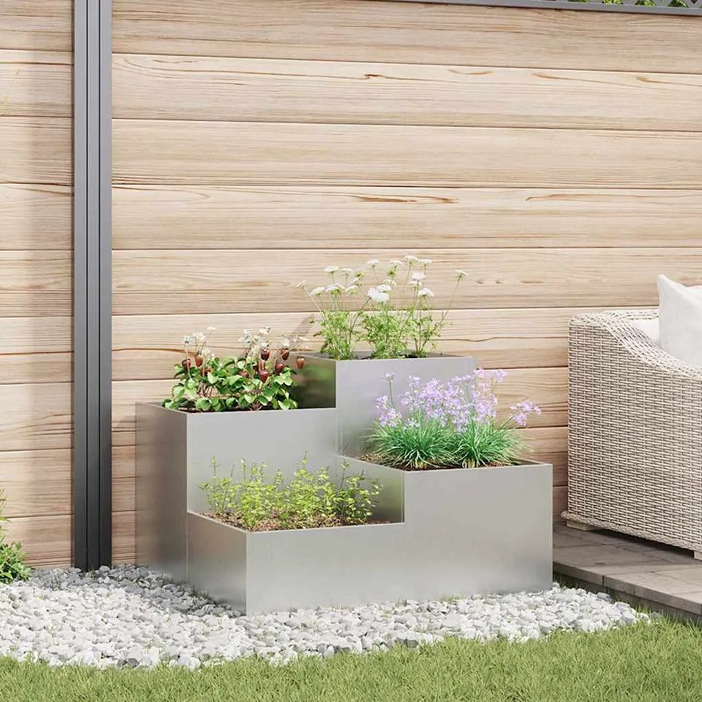 Plantador de Jardim vidaXL 100x100x60 cm Aço Galvanizado