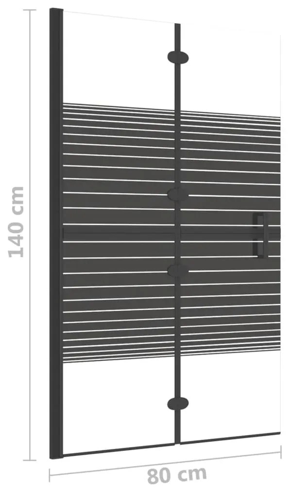 Divisória de Chuveiro Dobrável ESG - 80x140 cm - Preto - Design Nórdic