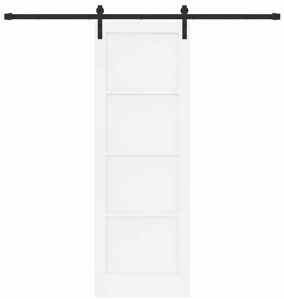 Porta Deslizante vidaXL com Conjunto de Ferragens Branca 73,5x211 cm M