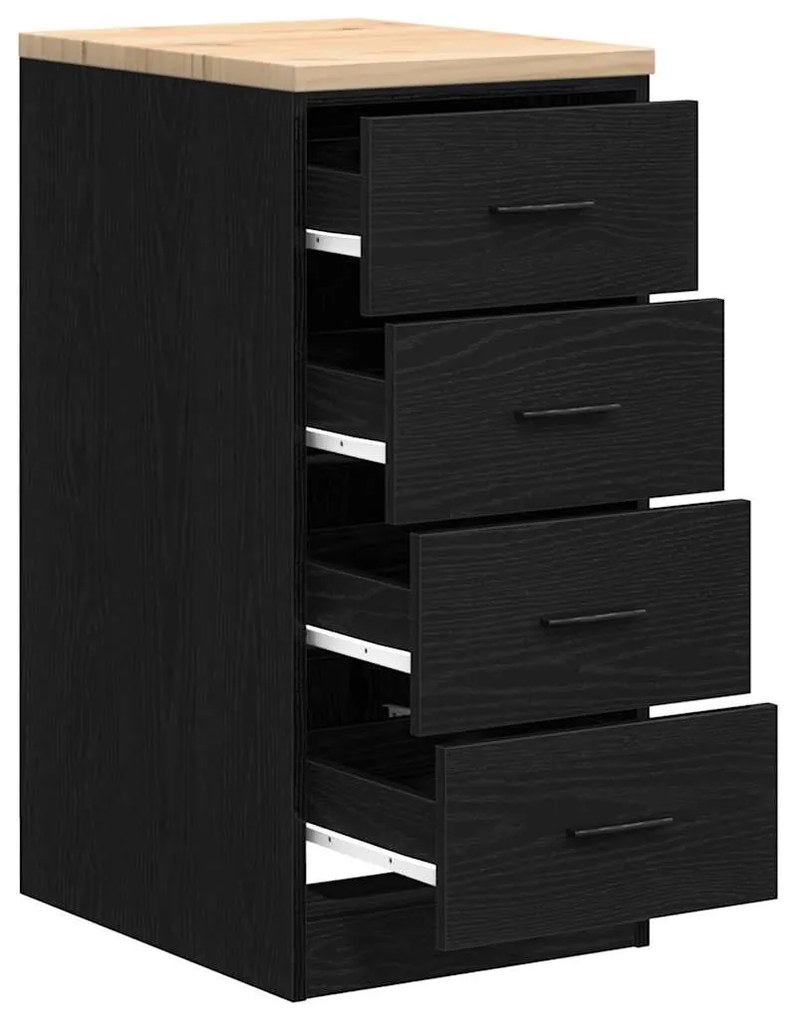 Armário de arrumação de garagem Preto 40x51x85 cm