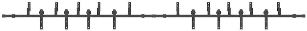 Kit de ferragens para porta deslizante 427 cm aço preto