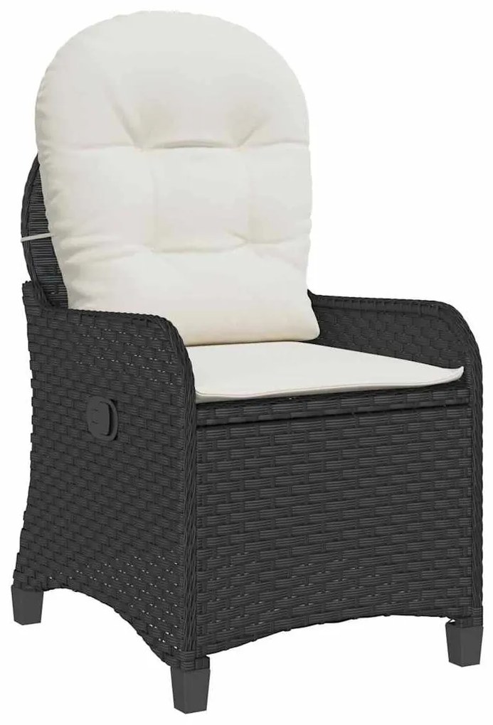 Cadeira Reclinável vidaXL com Almofada Rattan Preto