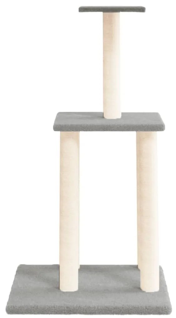 Árvore p/ gatos c/ postes arranhadores sisal 85,5cm cinza-claro