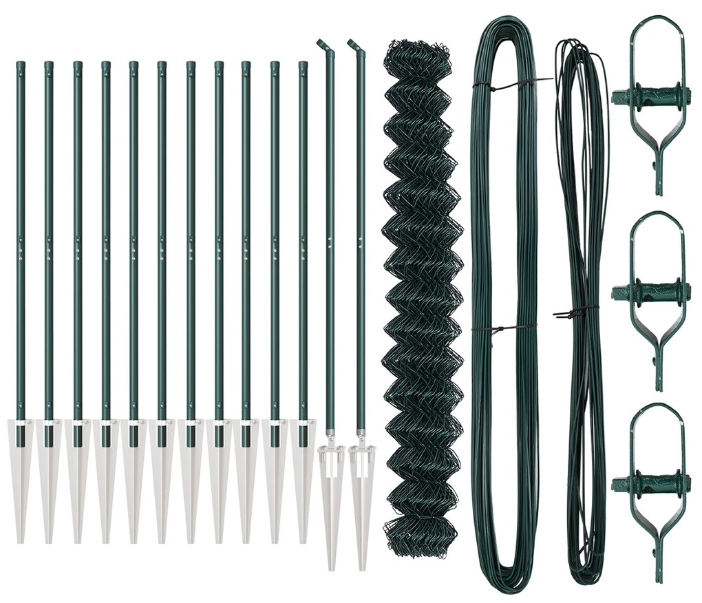Cerca de Corrente Conjunto de 2 Verde Metal 1,5 x 25 m