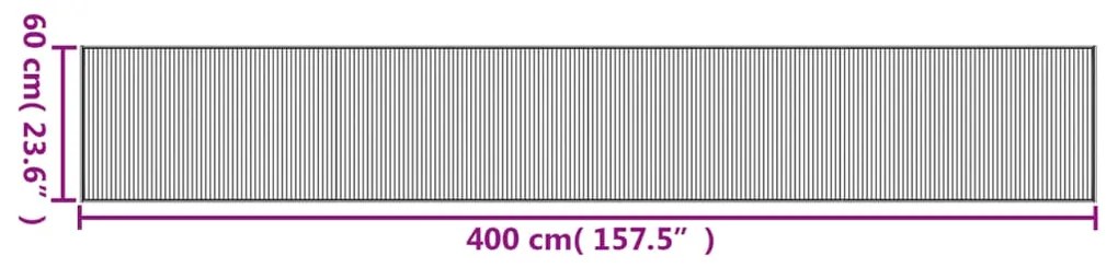 Tapete retangular 60x400 cm bambu cinzento