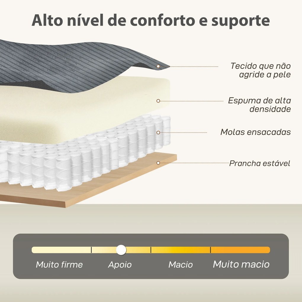 Sofá de 3 Lugares Revestido em Veludo Almofadas Espessas com Molas Assento Largo 2 Almofadas 188x80x86 cm Cinzento Escuro