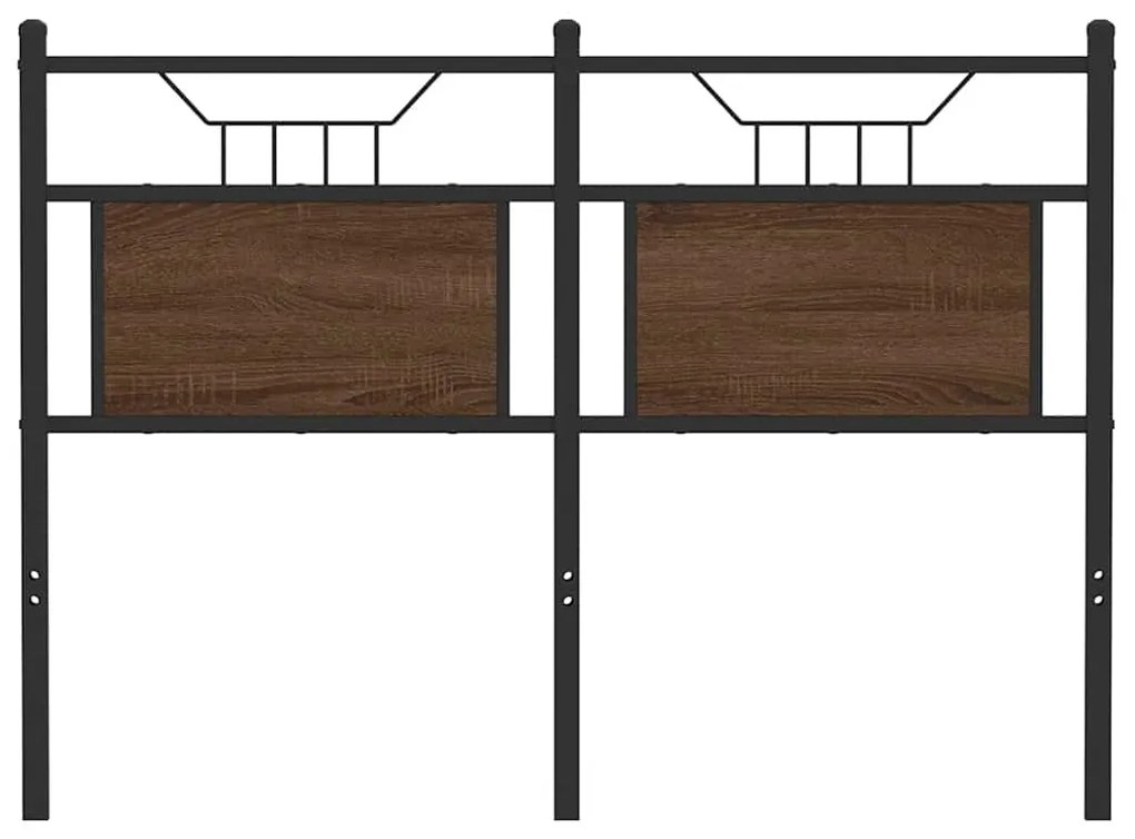Cabeceira de cama 120cm derivados madeira/aço carvalho castanho