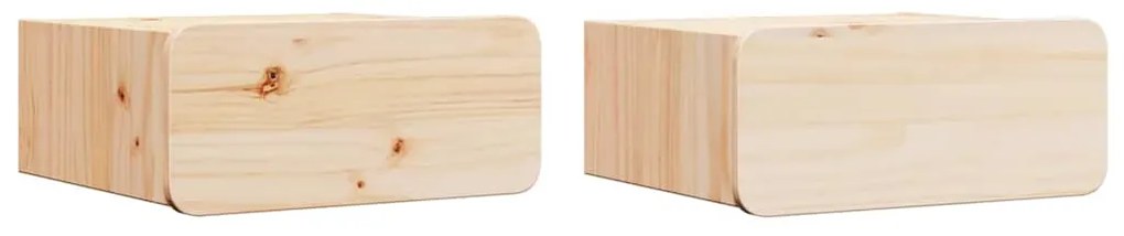 Mesa de Cabeceira Montada na Parede com gaveta 2 pcs Castanho