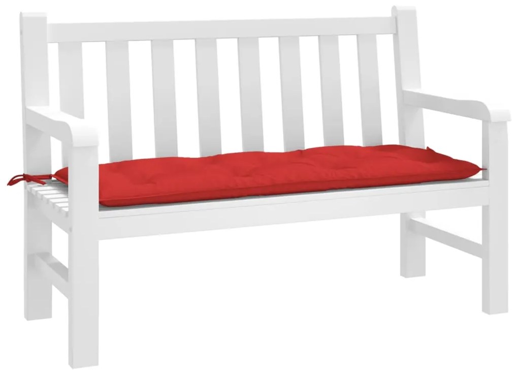 vidaXL Almofadão p/ banco de jardim 120x50x7 cm tecido oxford vermelho