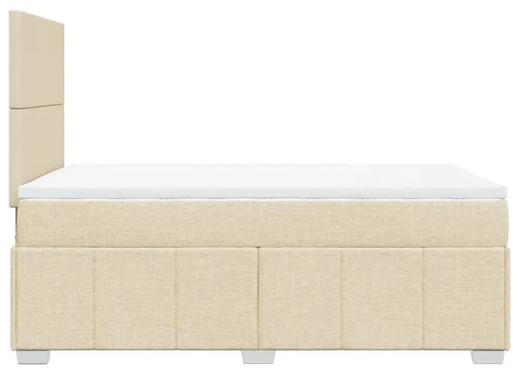 Cama boxspring com colchão 120x190 cm tecido cor creme