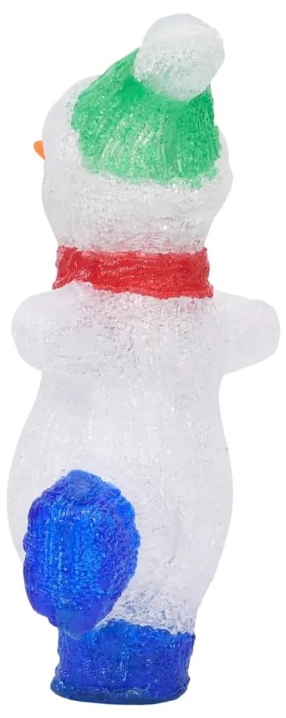 Boneco de neve acrílico c/ luzes LED interior e exterior 30 cm