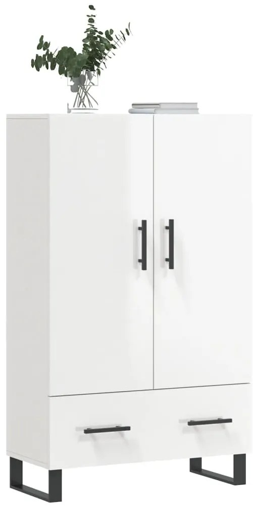 Aparador alto 69,5x31x115 cm derivados madeira branco brilhante