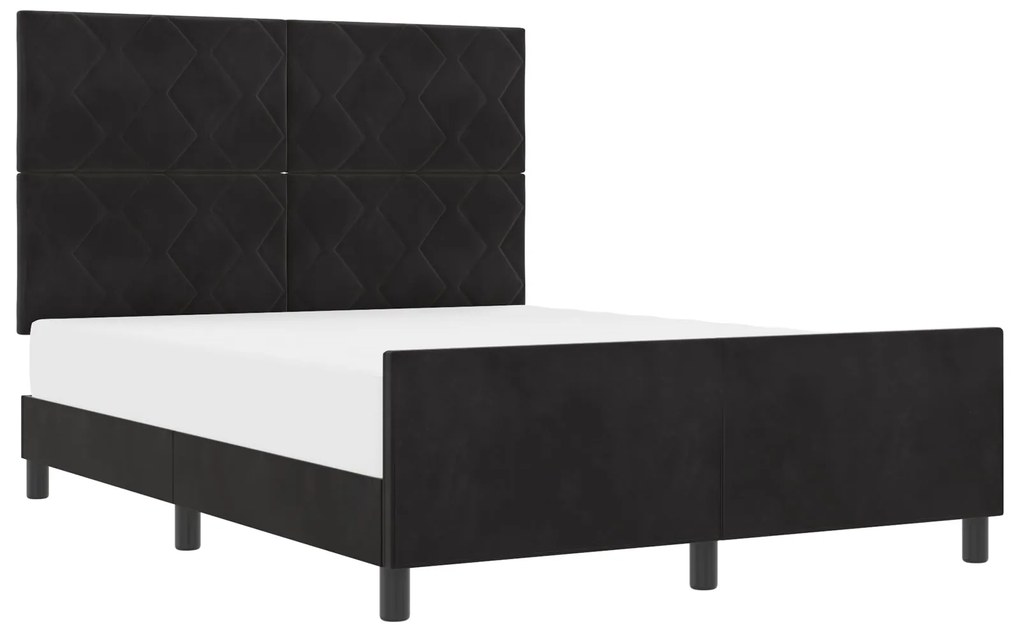 Cama vidaXL Preta 140x200 cm Veludo