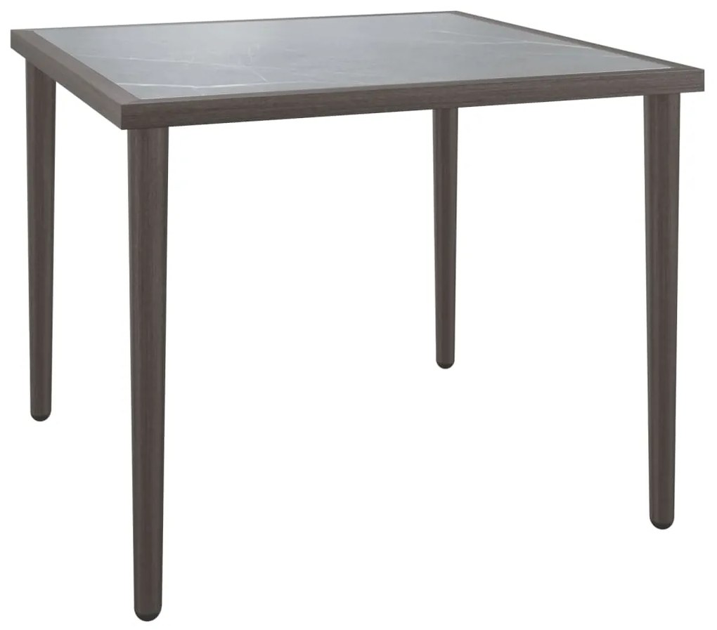 3 pcs conjunto lounge de jardim c/ almofadões vime PE cinzento