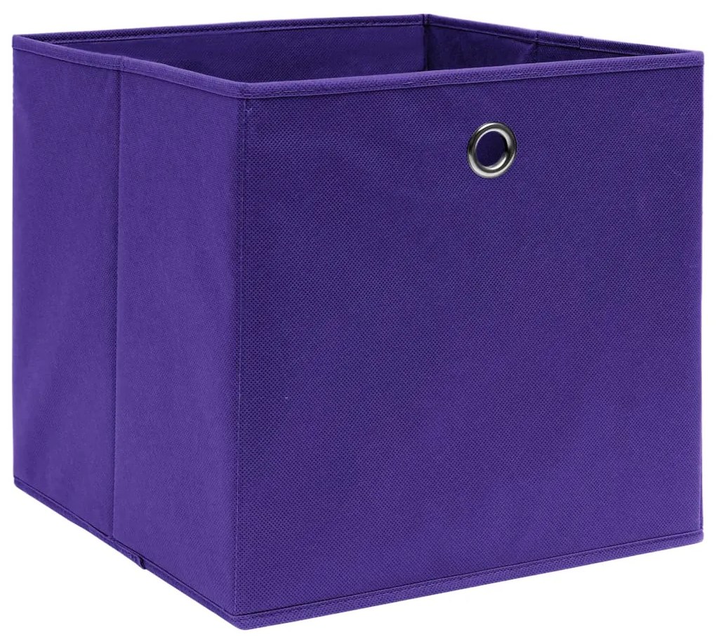 Caixas de arrumação 4 pcs 32x32x32 cm tecido roxo