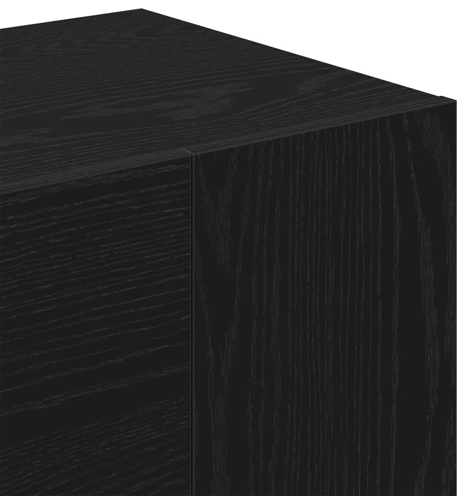 Armários para Corredor 2 pcs Carvalho Preto Madeira de Engenharia