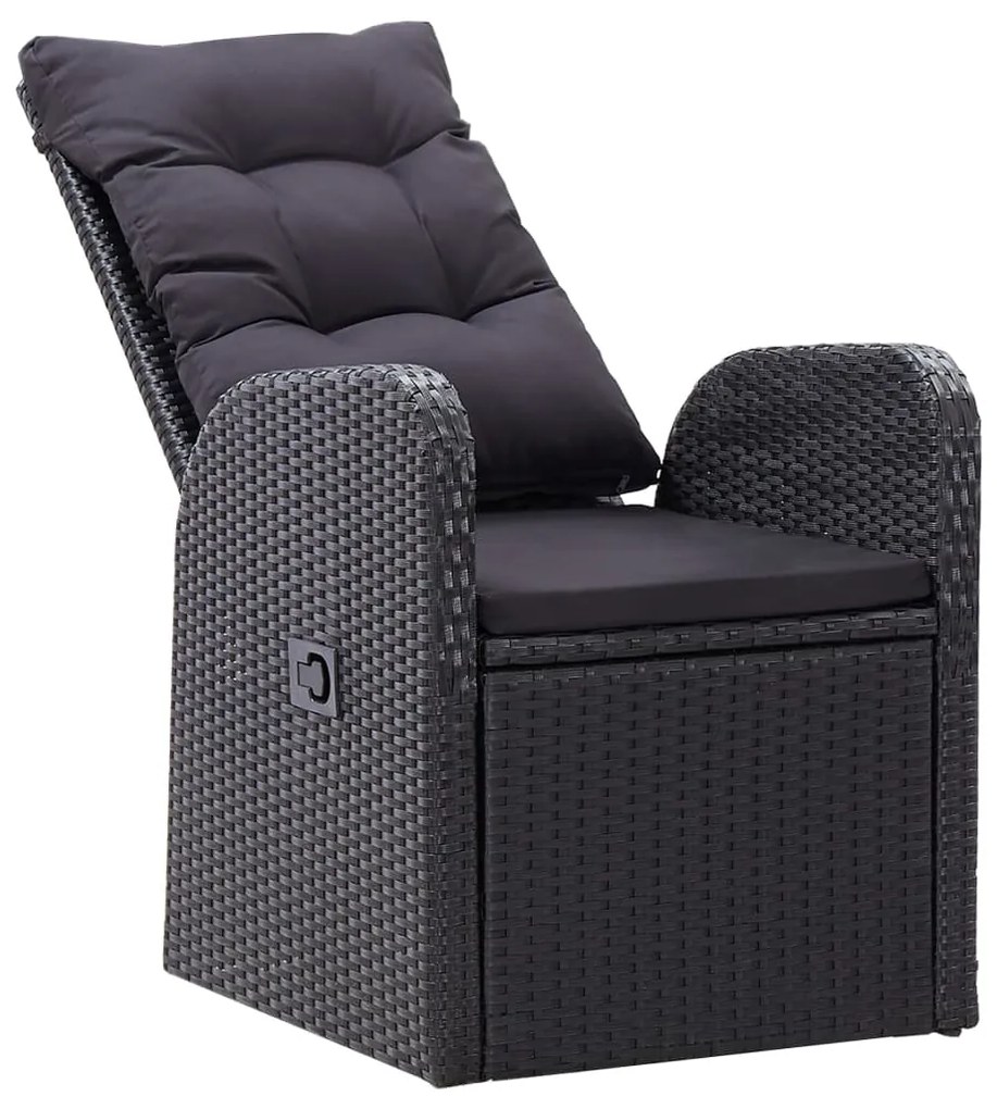 5 pcs conjunto de jantar de jardim preto