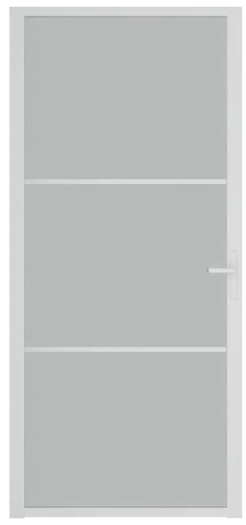 Porta de interior 93x201,5 cm vidro fosco e alumínio branco
