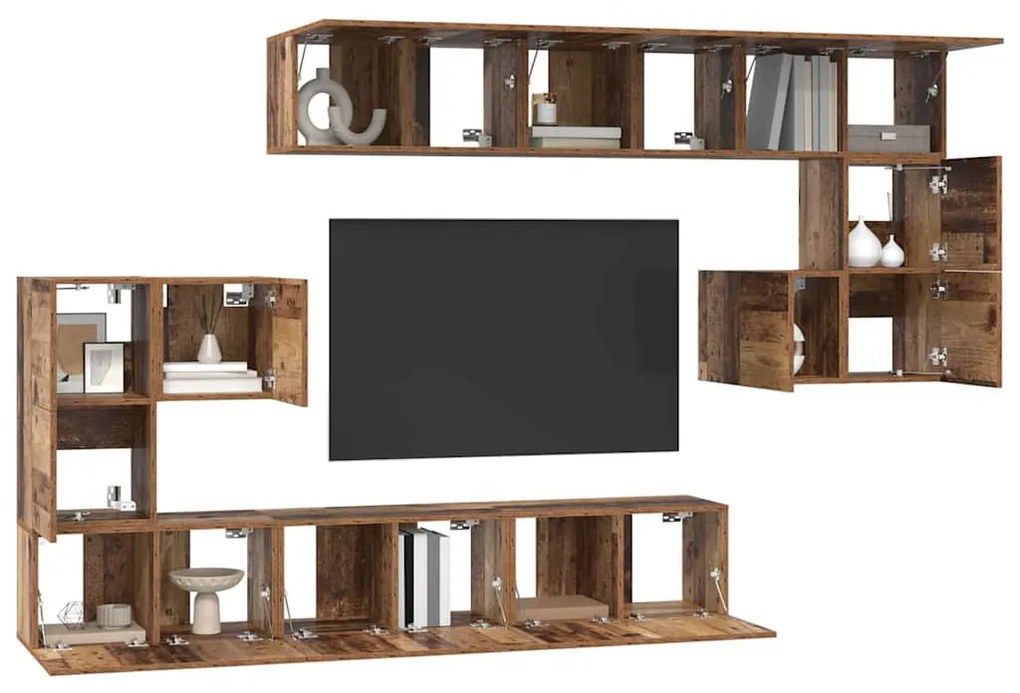 Conjunto de móvel de TV com prateleira Outros com armazenamento 10 pcs