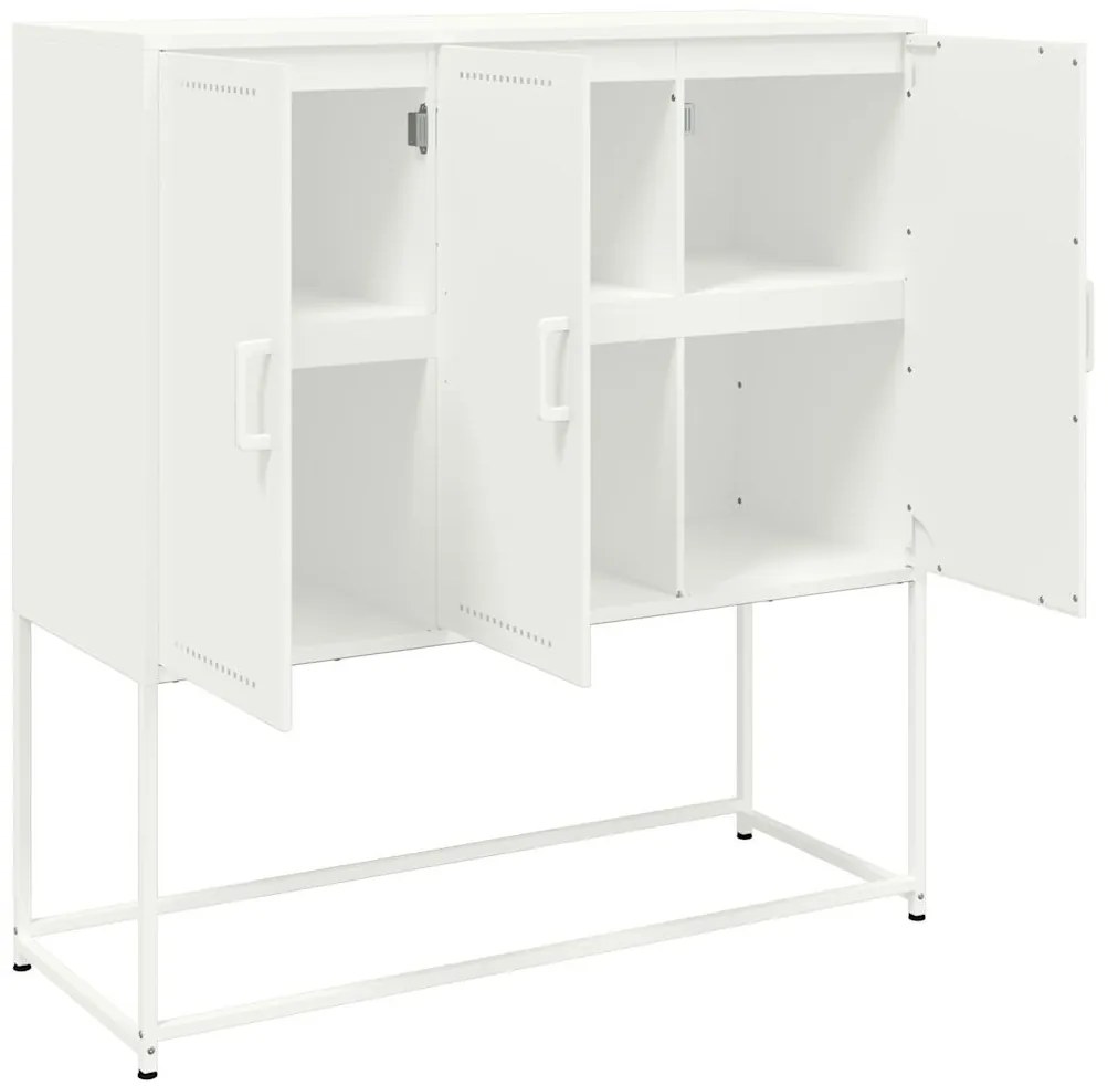 Aparador alto 100,5x39x107 cm aço branco