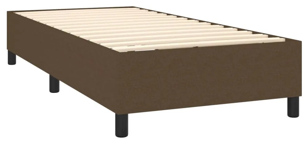 Estrutura de cama 90x200 cm tecido castanho-escuro