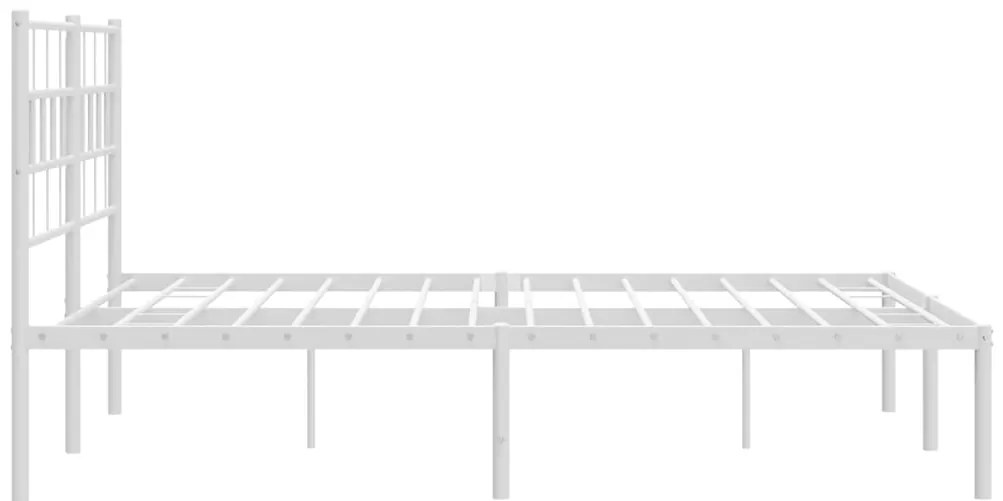 Estrutura de cama com cabeceira 135x190 cm metal branco