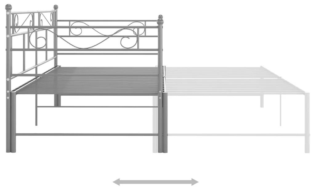 Estrutura sofá-cama de puxar 90x200 cm metal cinzento