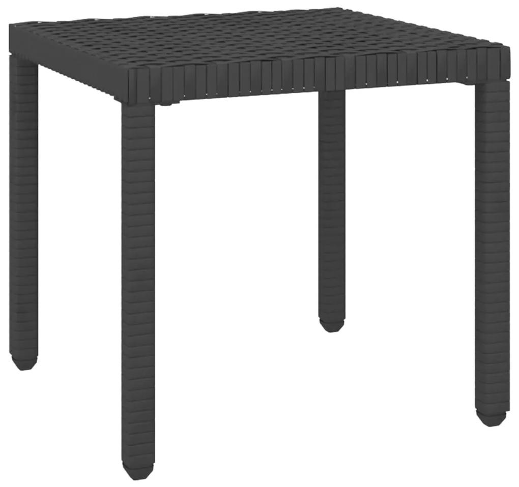 Espreguiçadeiras com mesa 2 pcs vime PE preto