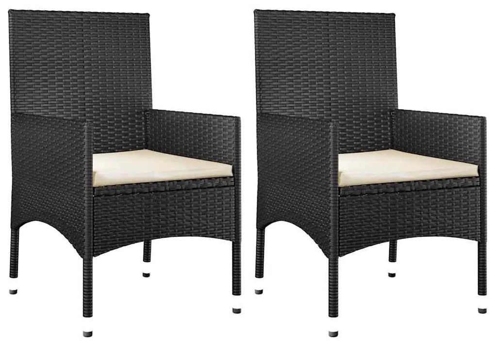4 pcs conjunto lounge de jardim c/ almofadões vime PE preto