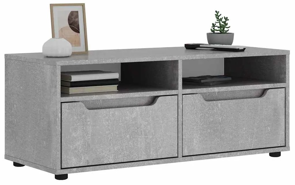 vidaXL Móvel TV VISNES derivados de madeira cinzento betão 100x40x38cm
