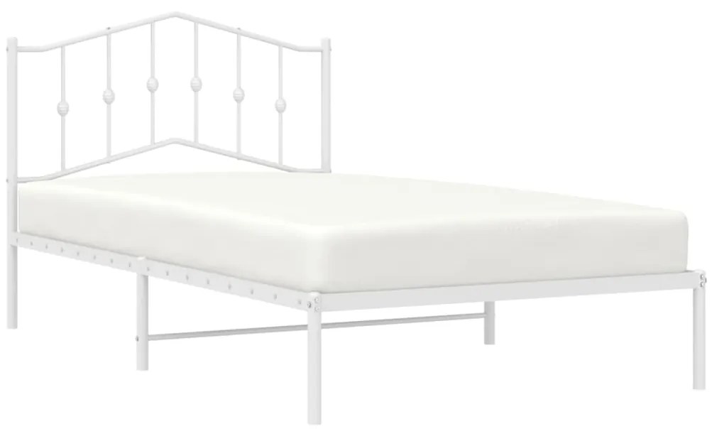 Estrutura de cama em metal com cabeceira 107x203 cm branco