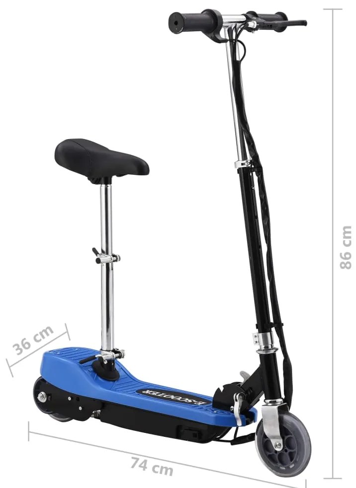 Trotinete/scooter elétrica com assento 120 W azul