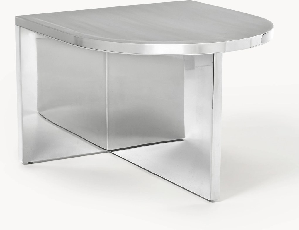 Mesa de centro oval em metal Leander