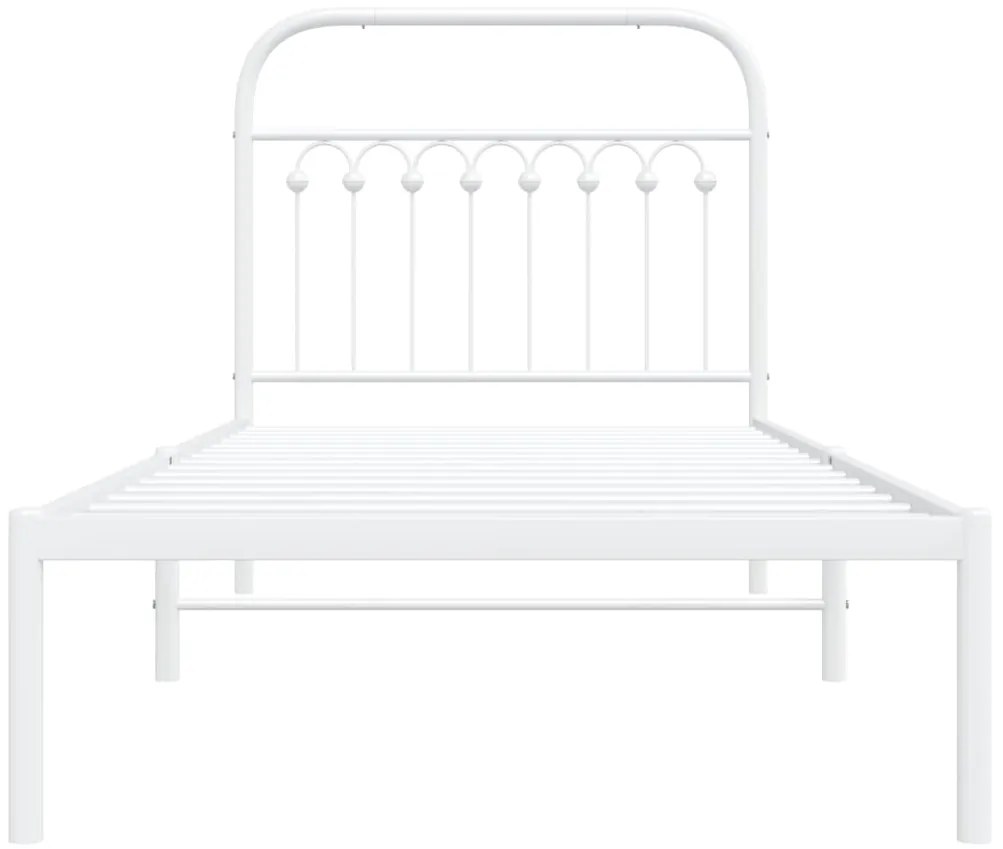 Estrutura de cama com cabeceira 90x200 cm metal branco