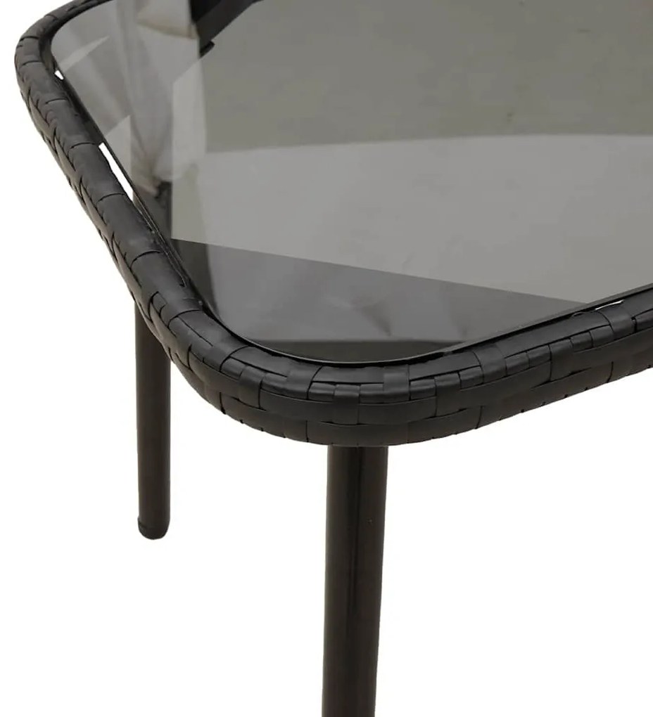 Mesa de café vidaXL Preta 90x45x42 cm Vime Sintético