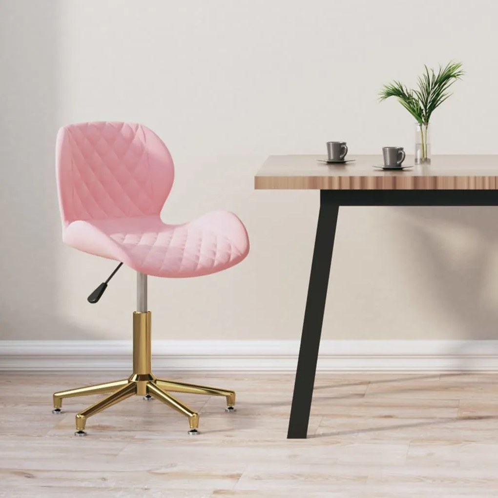 335045 vidaXL Swivel Dining Chair Pink Velvet