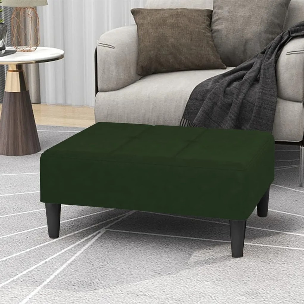 vidaXL Apoio de pés 78x56x32 cm veludo verde-escuro
