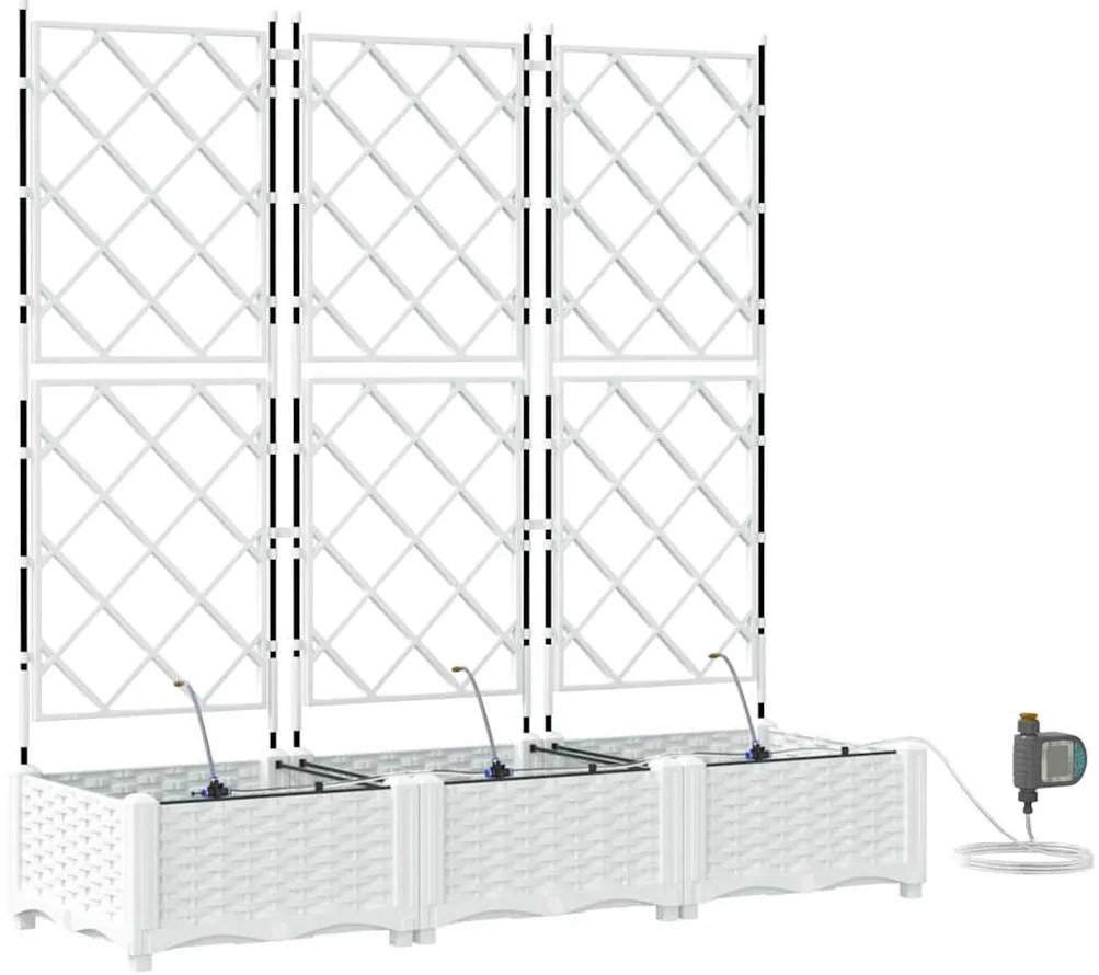 Jardineiras de Jardim 1 pc Branco 120 x 40 x 126 cm Plástico