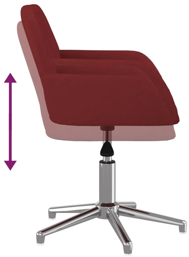 Cadeiras de jantar giratórias 2 pcs tecido vermelho tinto