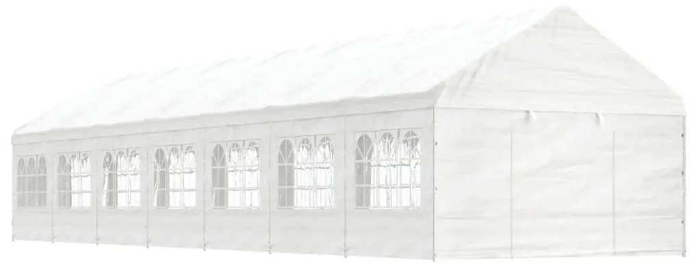 Gazebo com telhado 15,61x4,08x3,22 m polietileno branco