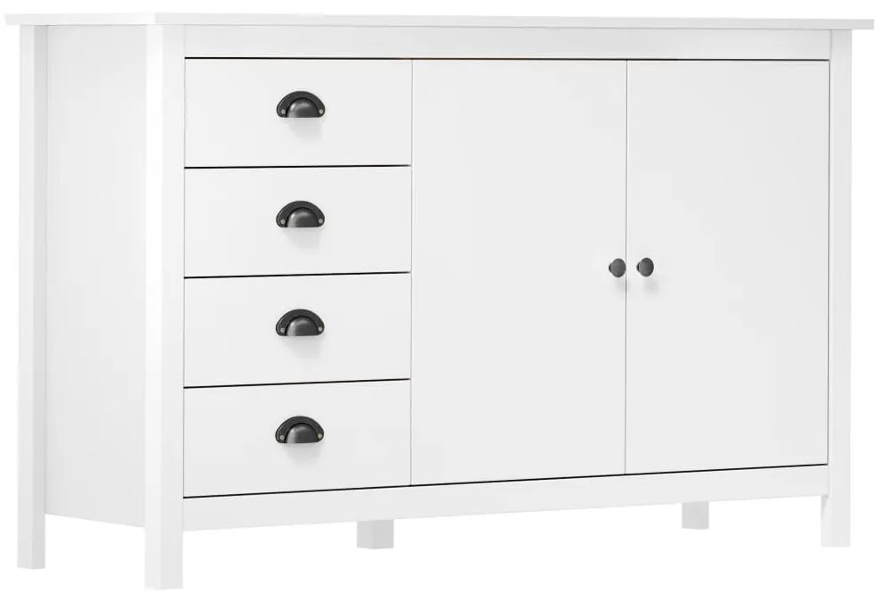 vidaXL Aparador Hill 130x40x80 cm madeira de pinho maciça branco