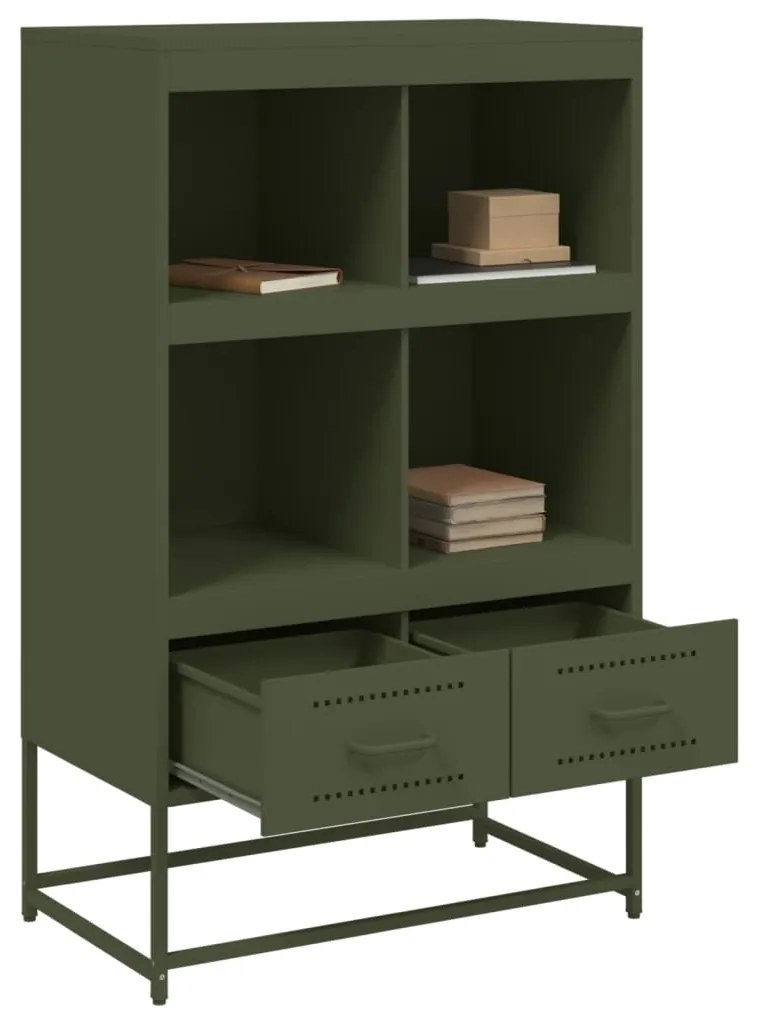Móvel alto 68x39x111,5 cm aço verde azeitona