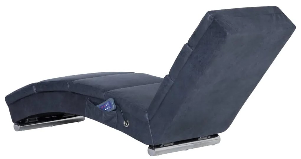 Chaise longue de massagens camurça artificial cinzento