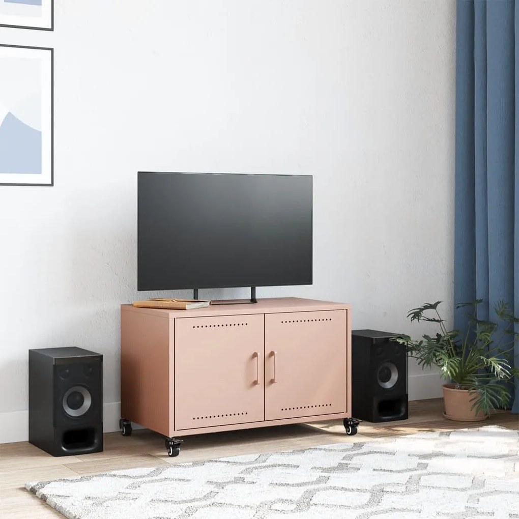 Móvel de TV 68x39x43,5 cm aço rosa
