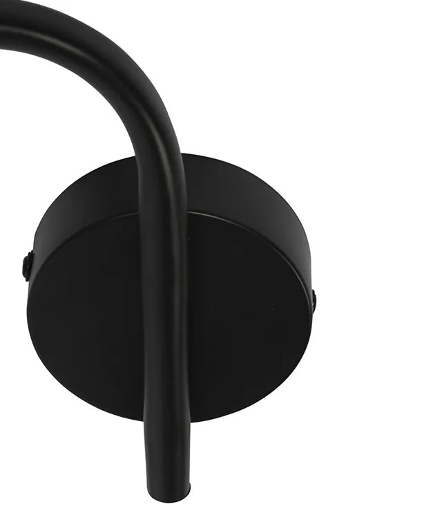 Plafon Art Deco preto 44,5cm vidro fumê 3-luzes - VIDRO