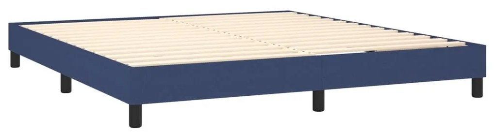 Cama box spring c/ colchão e LED 180x200 cm tecido azul