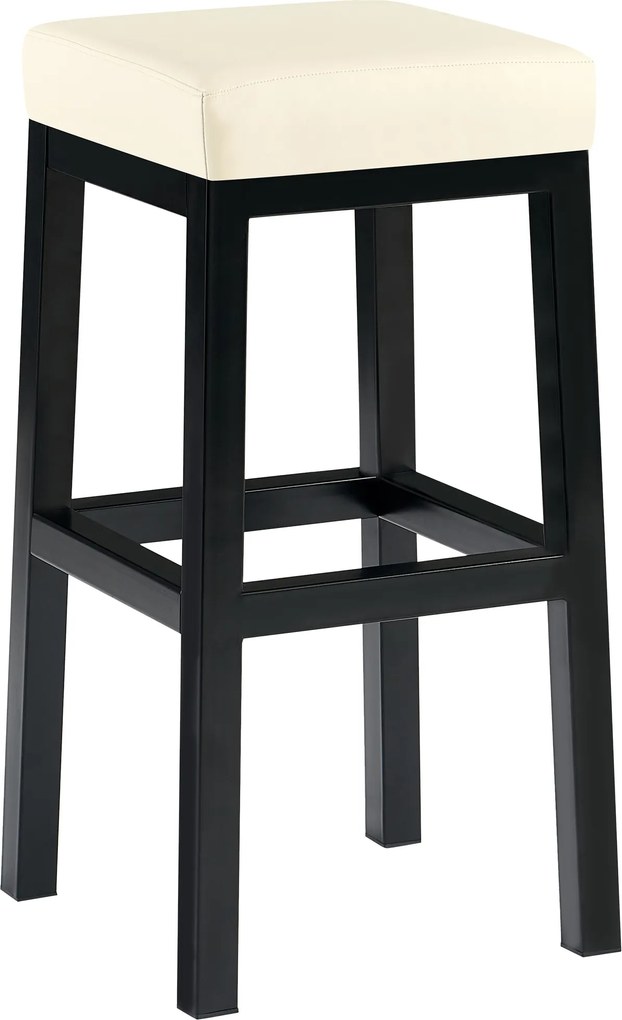 Banco de bar Taylor em couro sintético 37 x 78 x 37 cm Creme