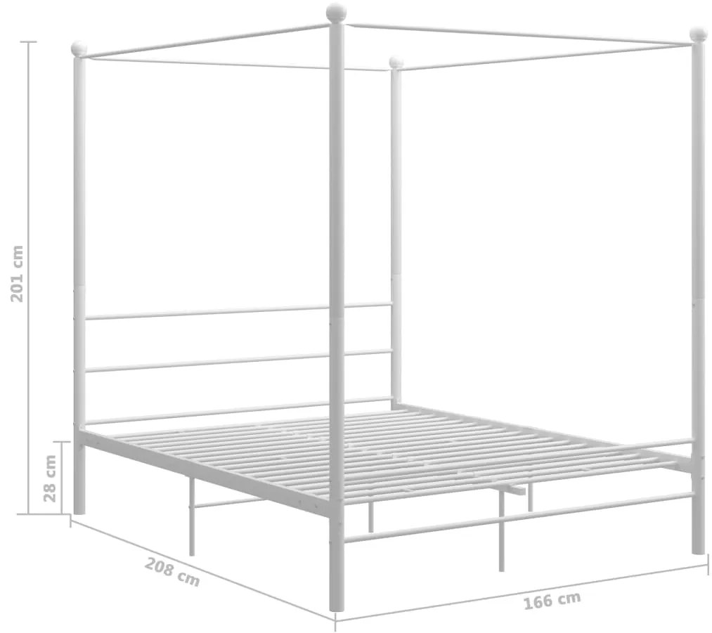 Estrutura de cama dossel 160x200 cm metal branco