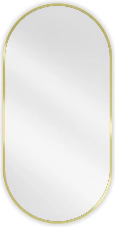 Mexen Loft espelho de casa de banho oval 100 x 50 cm, moldura dourada - 9851-100-050-000-50
