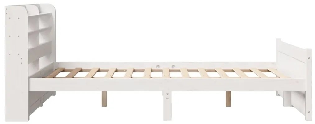 Estrutura de cama c/ cabeceira 150x200 cm pinho maciço branco